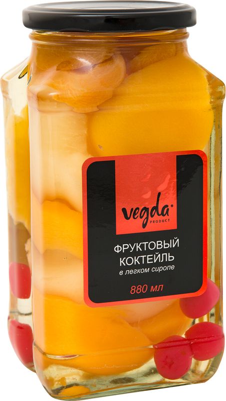 

Коктейль фруктовый Vegda в легком сиропе 880 мл