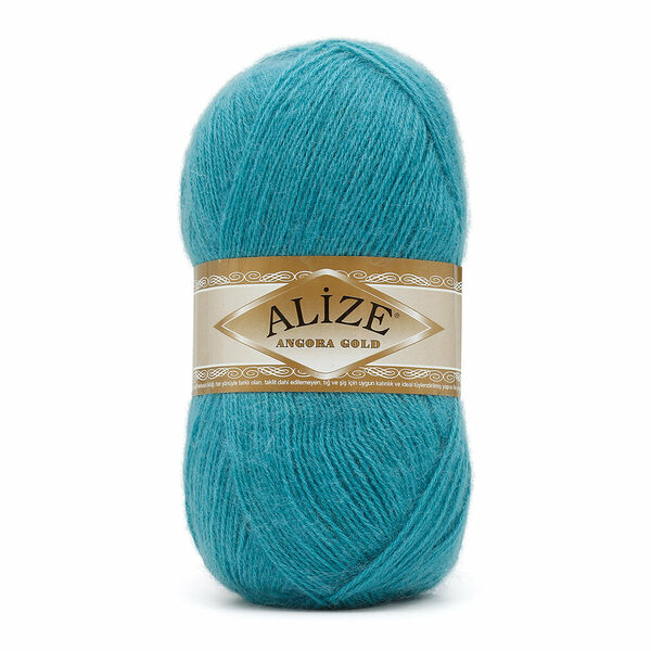 Пряжа ALIZE 'Angora Gold' 100гр. 550м (80%акр, 20%шерсть) ТУ(164 лазурный)