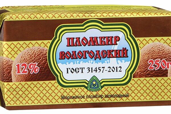 Мороженое Экопродукт Вологодский пломбир шоколадный