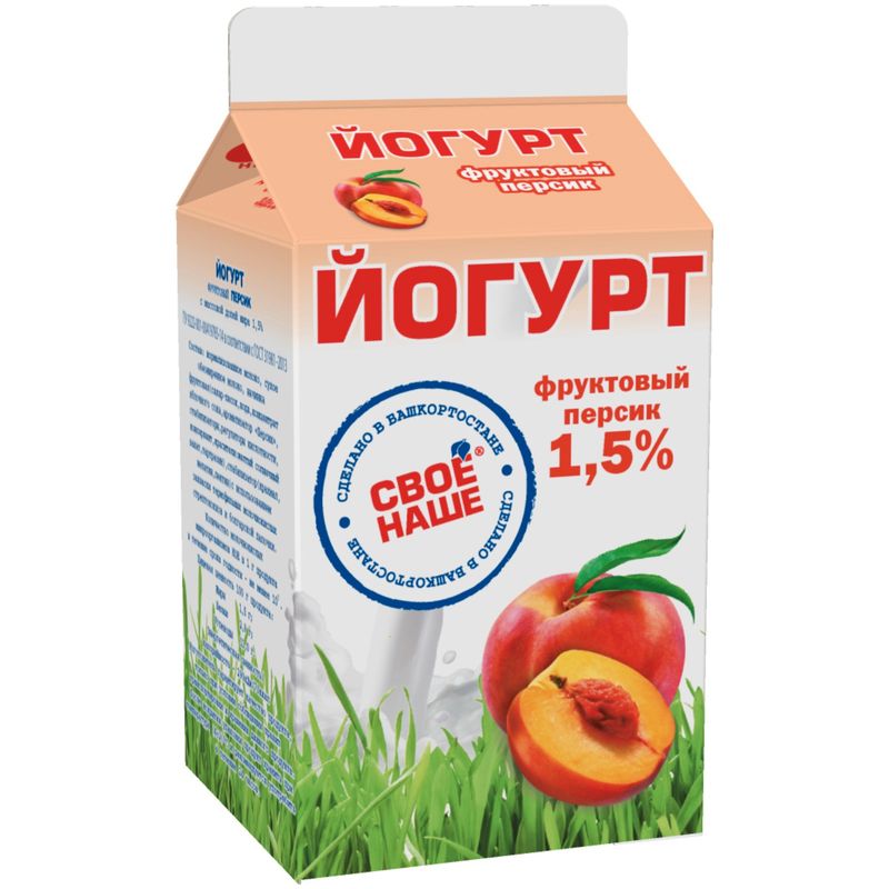 

Йогурт питьевой Свое-Наше персик 1,5% 500 мл