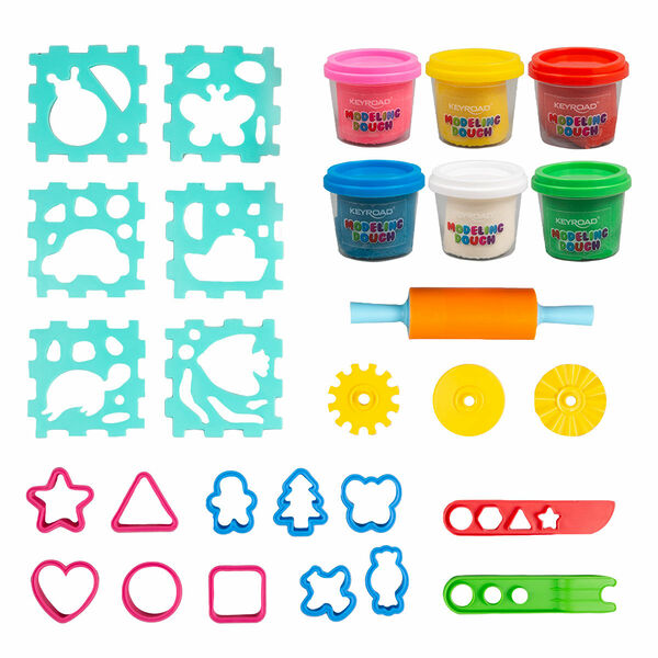 Набор для лепки. 6 баночек с тестом + 3 инструмента для лепки. (1293703)