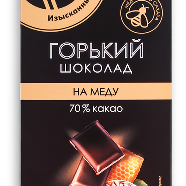 Шоколад АШАН Золотая птица горький 70% на меду