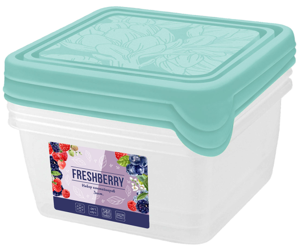 Набор контейнеров для продуктов Plast Team HELSINKI Artichoke 0,45 л, 3 шт