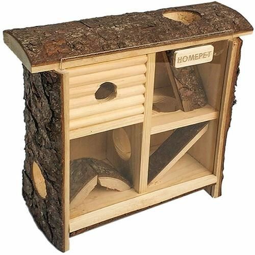 Домик для грызунов 10 см х24 см х 25 см HOMEPET лабиринт деревянный