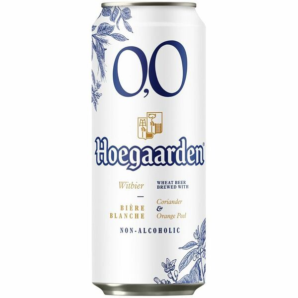 Пивной напиток Hoegaarden нефильтрованный пастеризованный безалкогольный 0.5% 450 мл
