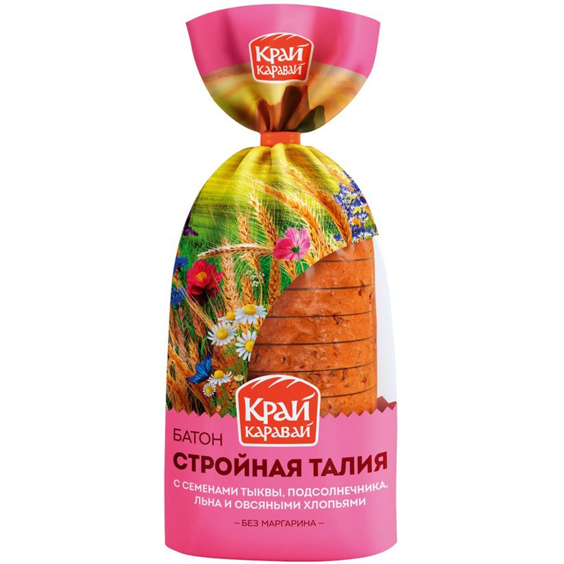 

Батон Край Каравай Стройная талия, мультизлаковый в нарезке 250 г