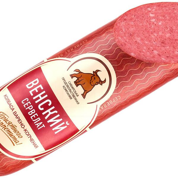 Колбаса Сибирская продовольственная компания Сервелат Венский варено-копченый