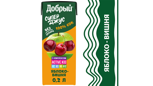 Сок Добрый Active kid яблоко-вишня 200 мл