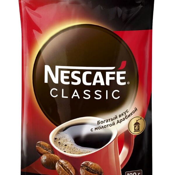 Кофе растворимый Nescafe Сlassic с добавлением натурального жареного молотого