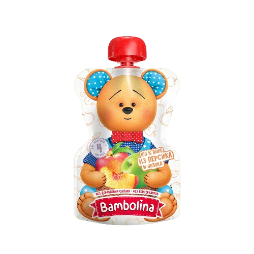 Пюре Бамболина 90г Персик-Яблоко Оазис Бамболина  Персик- Яблоко  вес 0.09л ДП BAMBOLINA