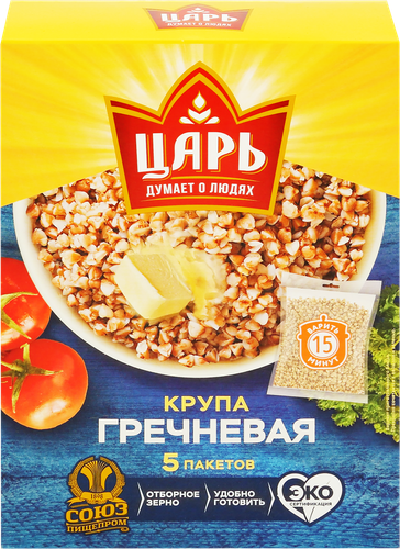 

Гречка Царь в пакетиках для варки 5 шт. x 80 г