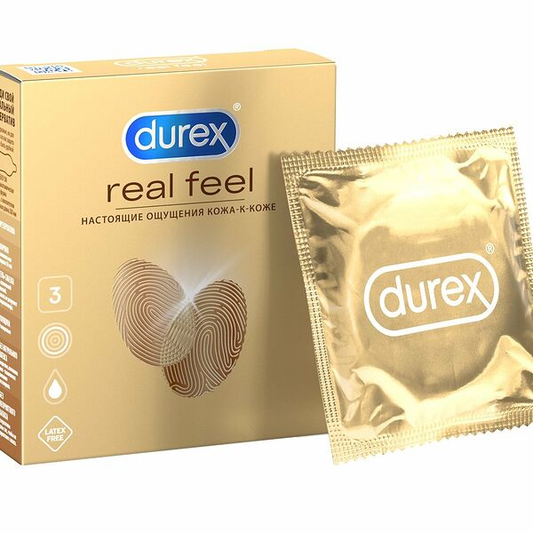 Презервативы из синтетического латекса Real Feel (Реал Фил) 3 шт ТМ Durex (Дюрекс)
