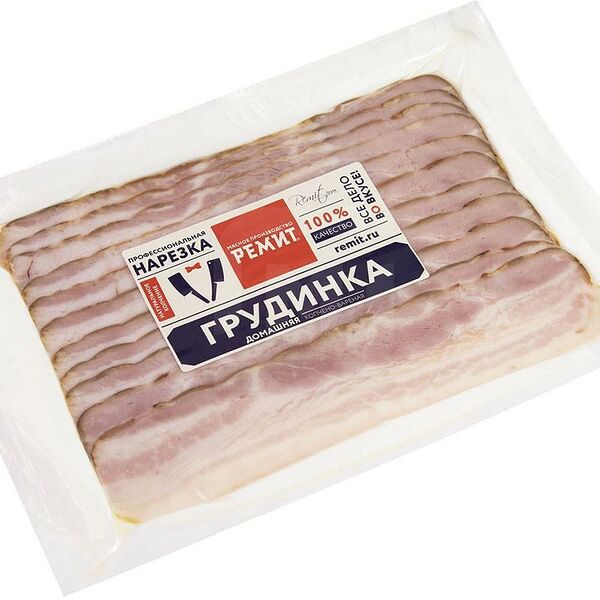 Грудинка Ремит Домашняя из свинины в нарезке