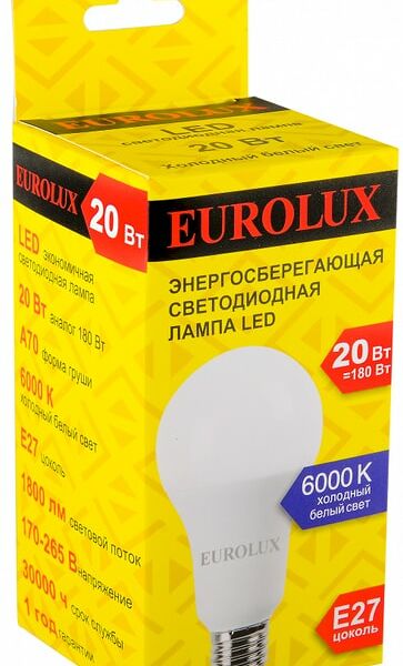 Лампа светодиодная Eurolux Е27 20Вт