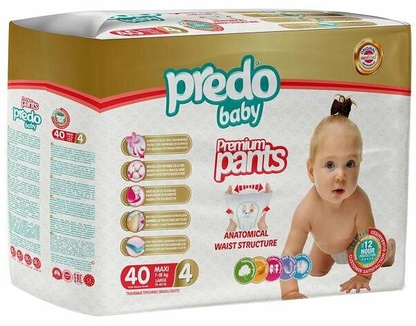 Подгузники-трусики Predo Baby 4 (7-18 кг), 40 шт