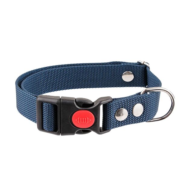 Ошейник нейлон XL многоразмерный с фиксатором 25 40-65 см синий