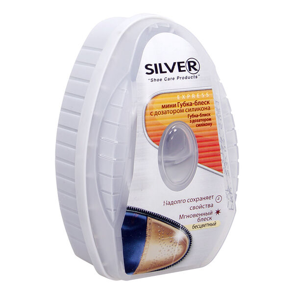 Губка-блеск для обуви Silver с дозатором силикона, антистатик, бесцветная 3 мл