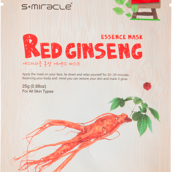 Маска для лица S+ MIRACLE с экстрактом красного женьшеня, для всех типов кожи