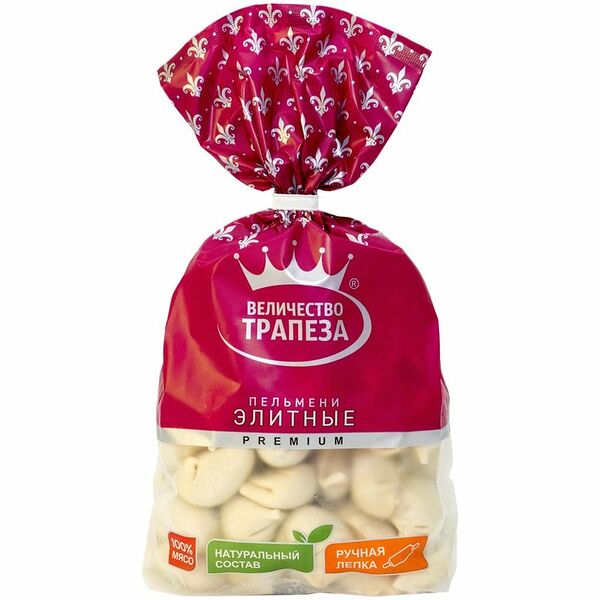 Пельмени Величество трапеза Элитные свинина-говядина 800 г