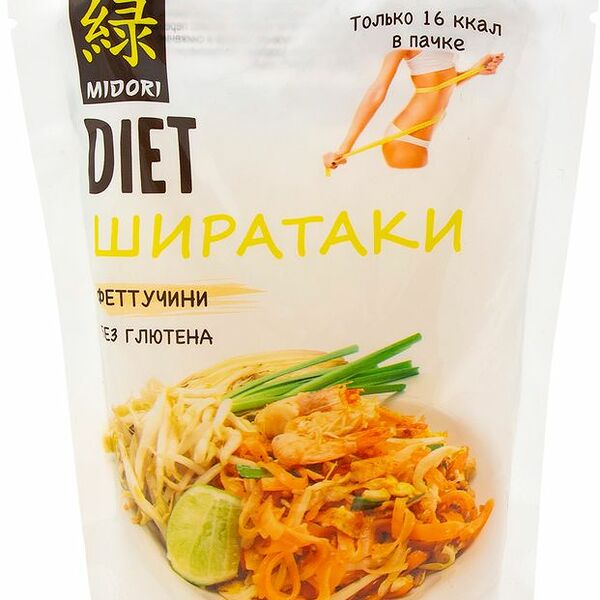 Макаронные изделия Лапша Ширатаки Феттучини Midori Diet без глютена
