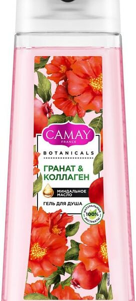 Гель для душа Camay Botanicals Цветы граната с натуральными экстрактами и маслами без парабенов 250мл