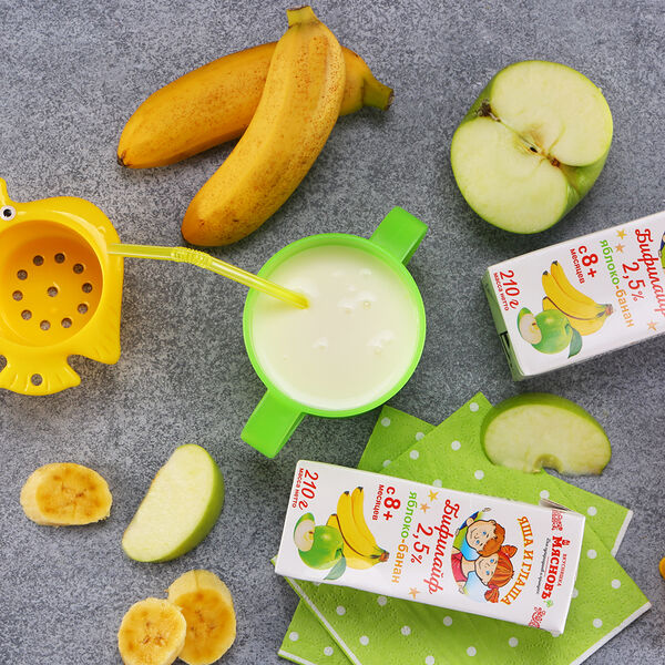 Бифилайф 2,5% яблоко-банан МясновЪ Вкусняшка