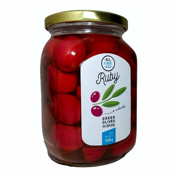 Оливки рубиновые XL с косточкой в рассоле EL Greco