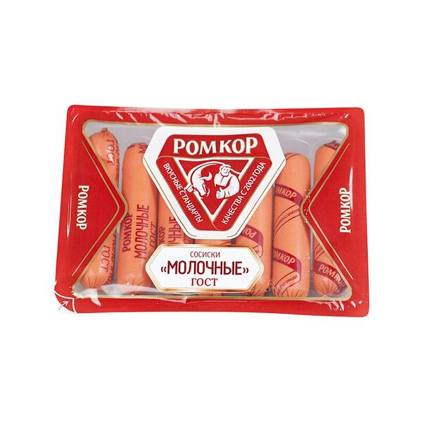 Сосиски Ромкор Молочные ГОСТ 350 г