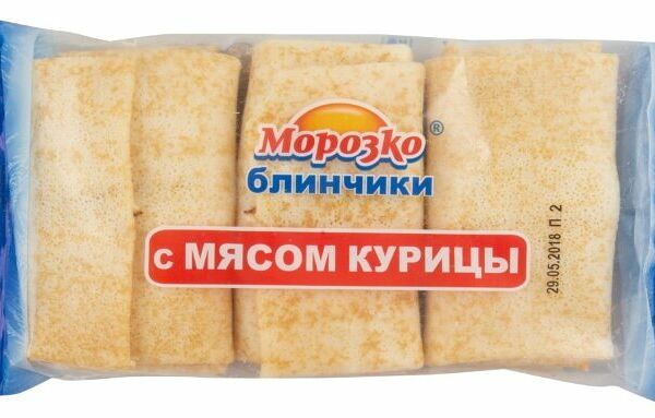 Блинчики замороженные Морозко с мясом курицы