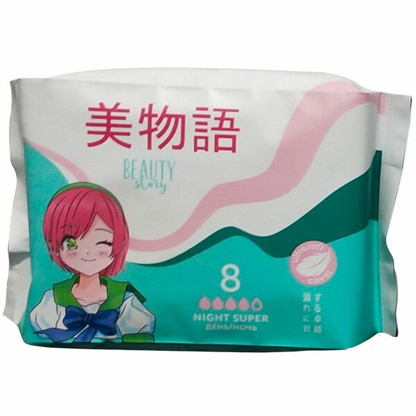 Прокладки Beauty Story Night Super 8шт