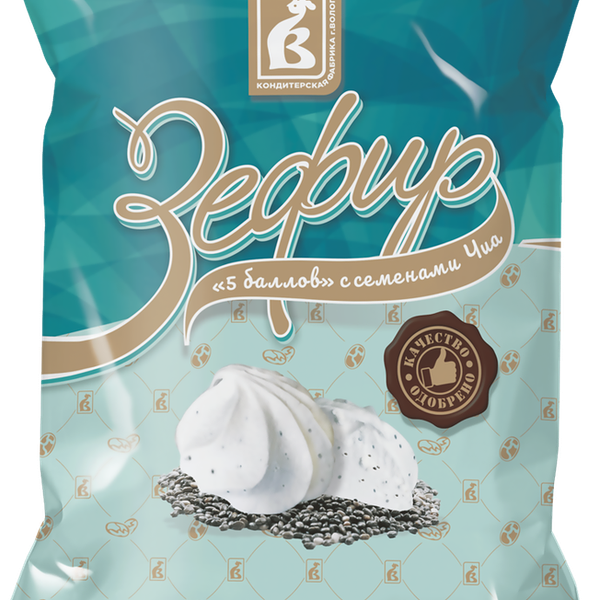 Зефир КФ Вологда 5 баллов с семенами чиа, 250г
