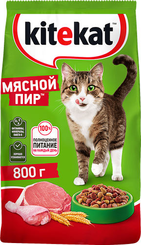 Корм для кошек Kitekat Мясной пир сухой 800 г 