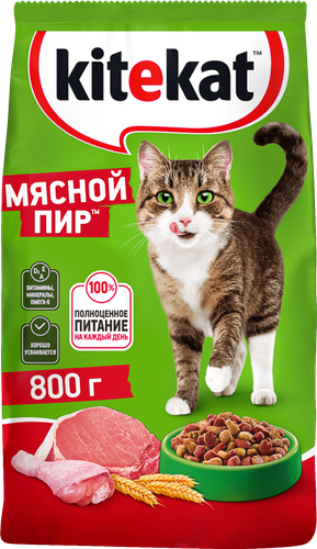 

Корм для кошек Kitekat Мясной пир сухой 800 г