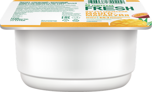 

Йогурт ЛЕНТА FRESH Греческий Манго-маракуйя 3,4% без змж, 125 г