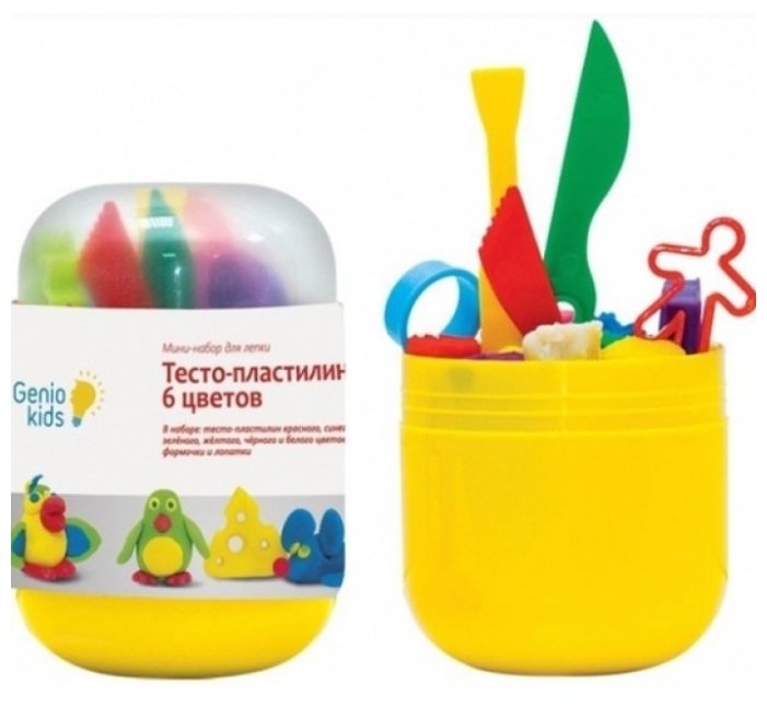 

Тесто для лепки Genio Kids мини-набор пластилин 6 цветов