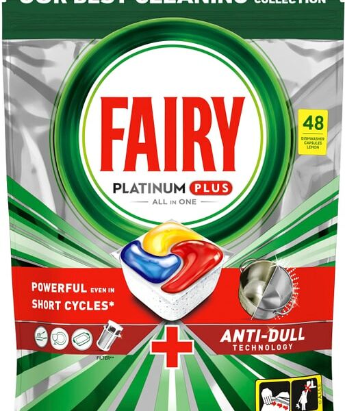 Капсулы для посудомоечных машин Fairy Platinum Plus All in One Лимон 48шт