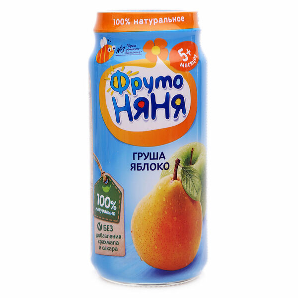 Пюре фруктовое ФрутоНяня из груш и яблок с 5 месяцев