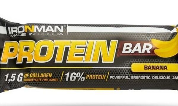 Батончик протеиновый Ironman Protein Bar Банан в тёмной глазури