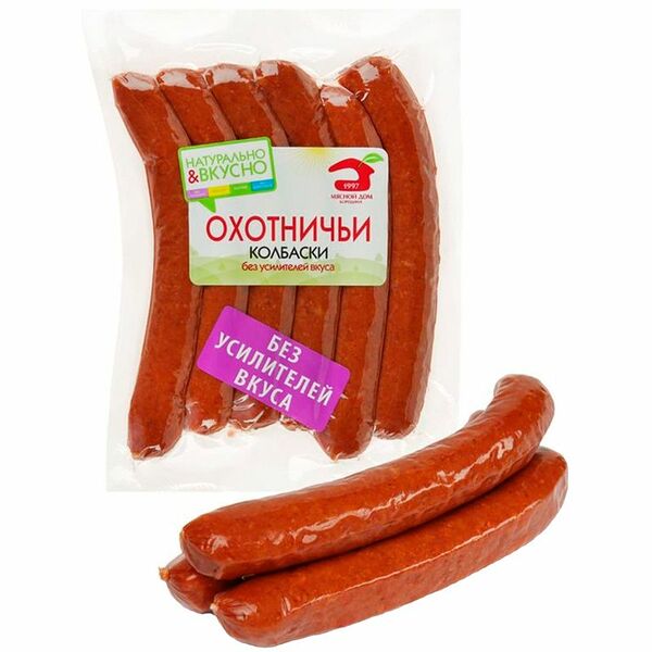 Колбаски полукопчёные МД Бородина Охотничьи, 230г