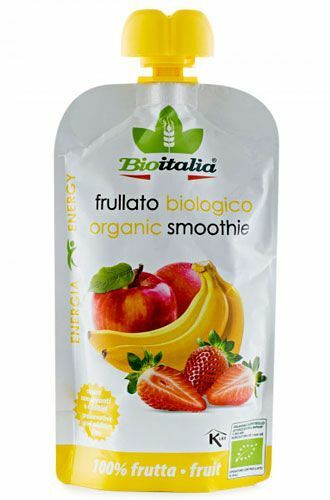 BIOITALIA Пюре из яблока клубники и банана
