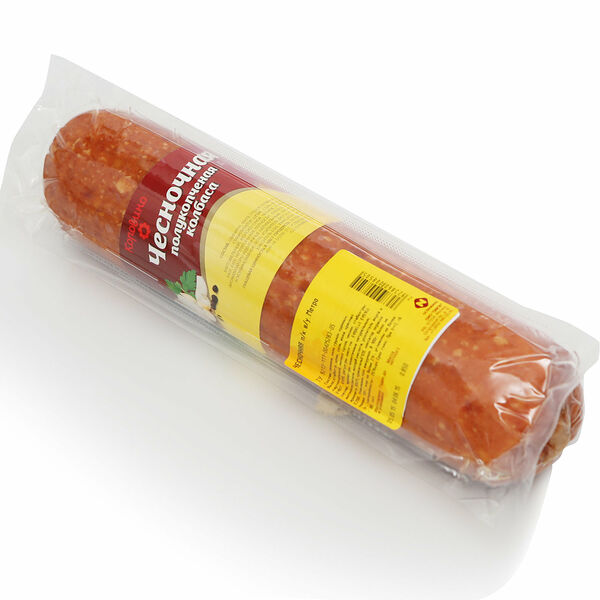 Чесночная полукопченая колбаса ТМ Коровино