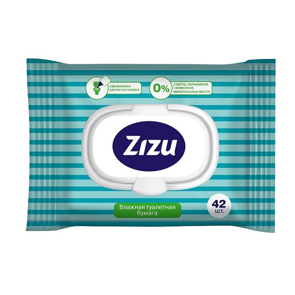 Влажная туалетная бумага Zizu 42 шт