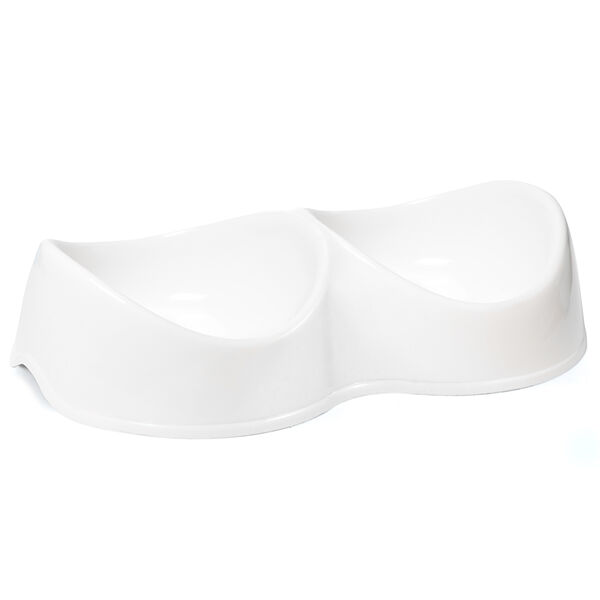 Миска Gamma Инь Янь пластик белая для животных 2*200 мл