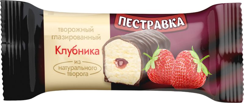 

Сырок творожный Пестравка Клубника глазированный 23%, 40 г