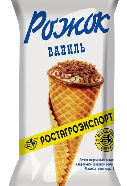 Десерт творожный РАЭ в вафельном рожке, 60г