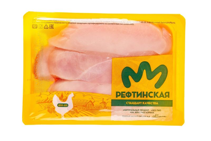 

Филе грудки Птицефабрика Рефтинская цыплёнка-бройлера охлажденное вес
