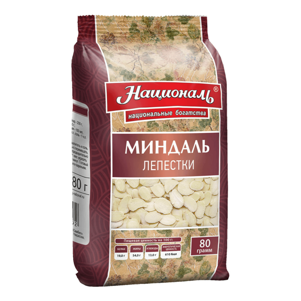Миндаль лепестки Националь 80 г