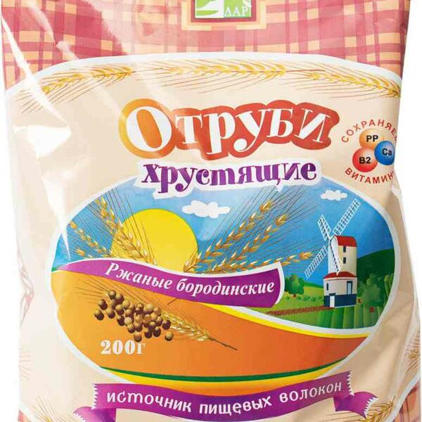 Отруби ржаные Диадар Бородинские 200 г.