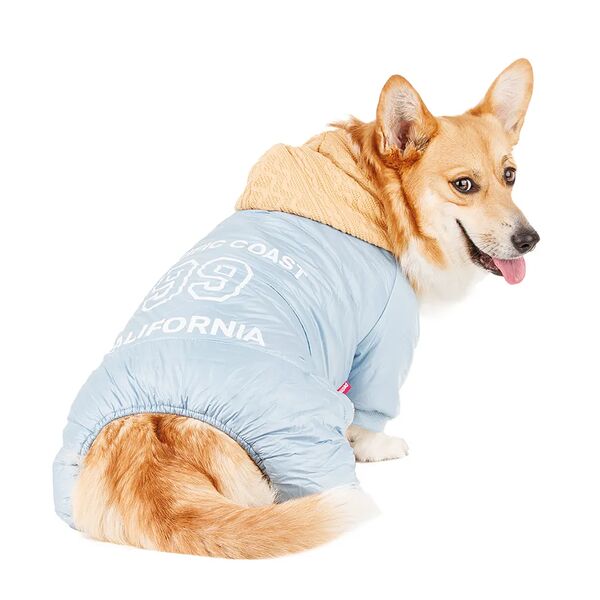 Комбинезон с капюшоном для собак 4XL голубой (унисекс)