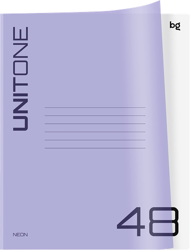 Тетрадь BG UniTone. Neon 48 листов в клетку, пластиковая обложка, в ассортименте
